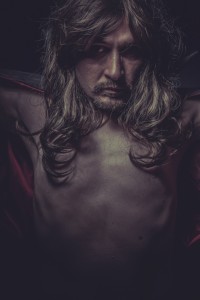 Dead, Man dressed in long black cape, vampire